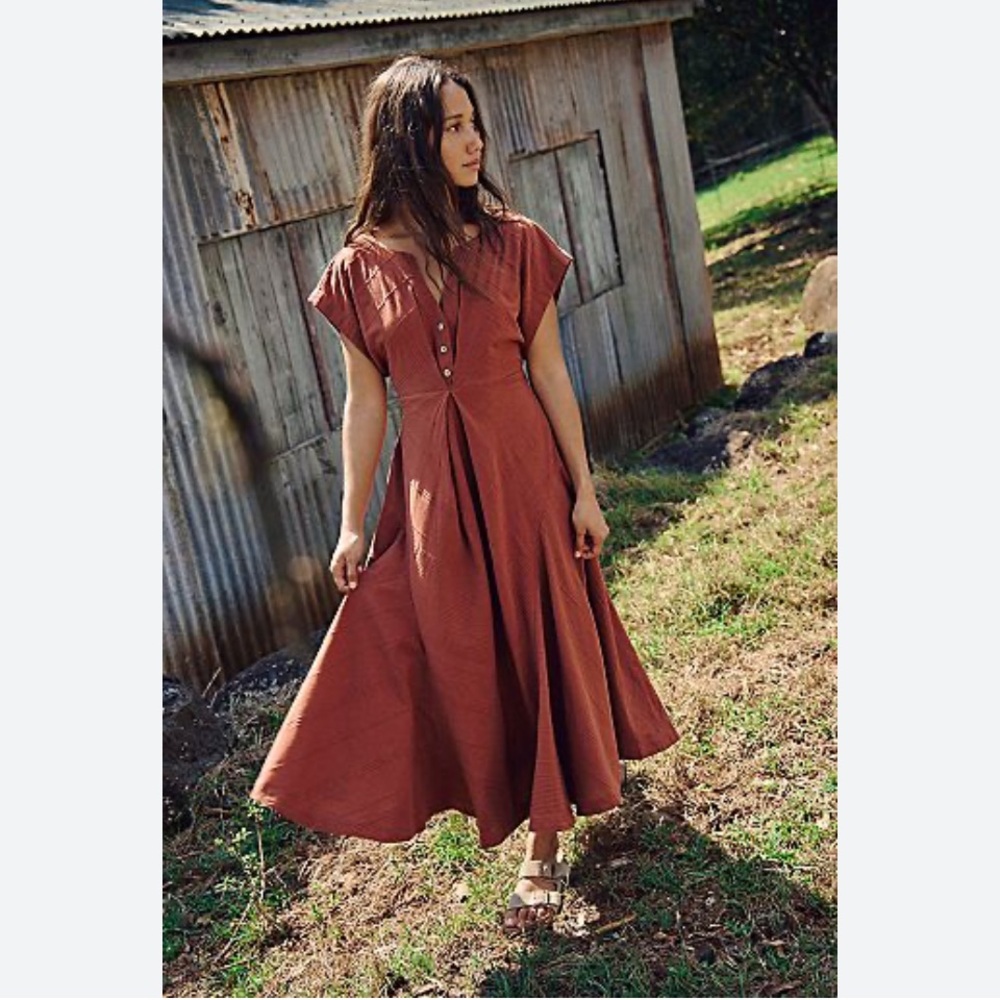 Free People Outta Here Midi Dress